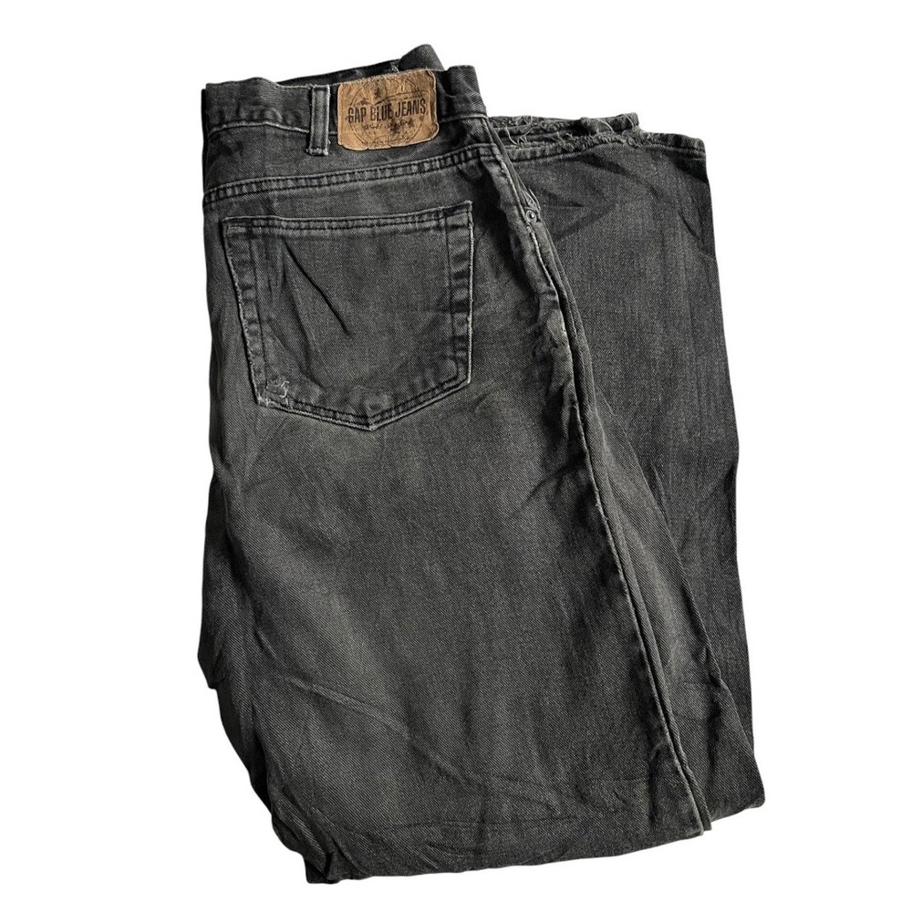 Vintage 2001 GAP Easy Fit Jeans Mens 33x32 Black Faded Y2K Cotton Distressed